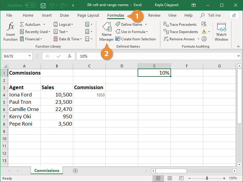 Cell and Range Names