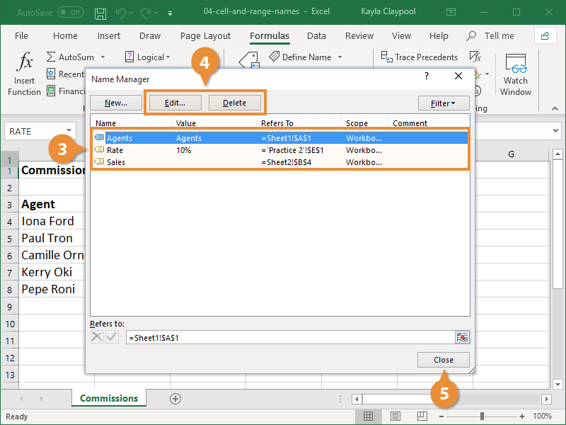 Cell and Range Names