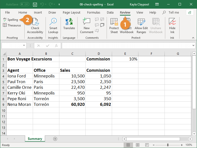 Cách sửa lỗi chính tả trong Excel