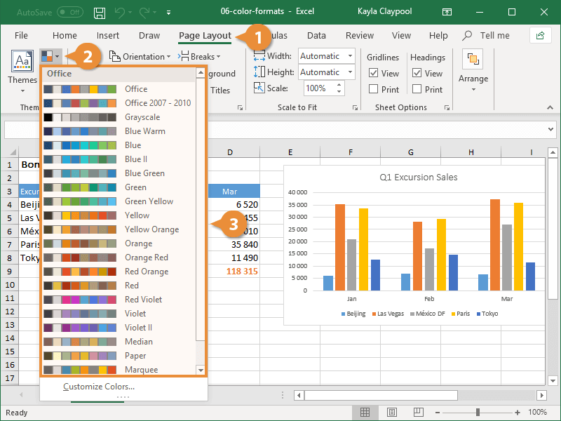 Excel Color Scheme | CustomGuide