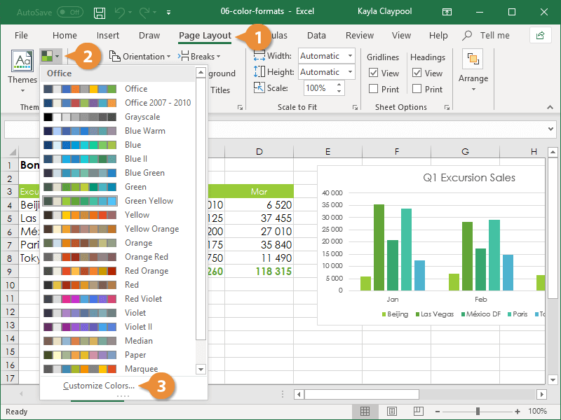 Excel Color Scheme | CustomGuide