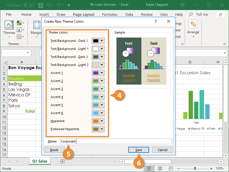 Excel Color Scheme | CustomGuide