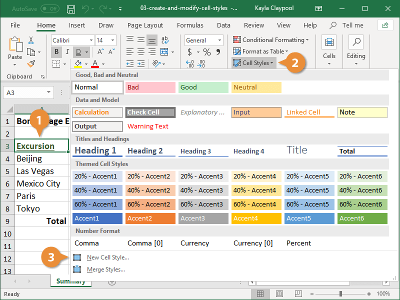 How to Apply Different Styles to a Cell in a Spreadsheet using