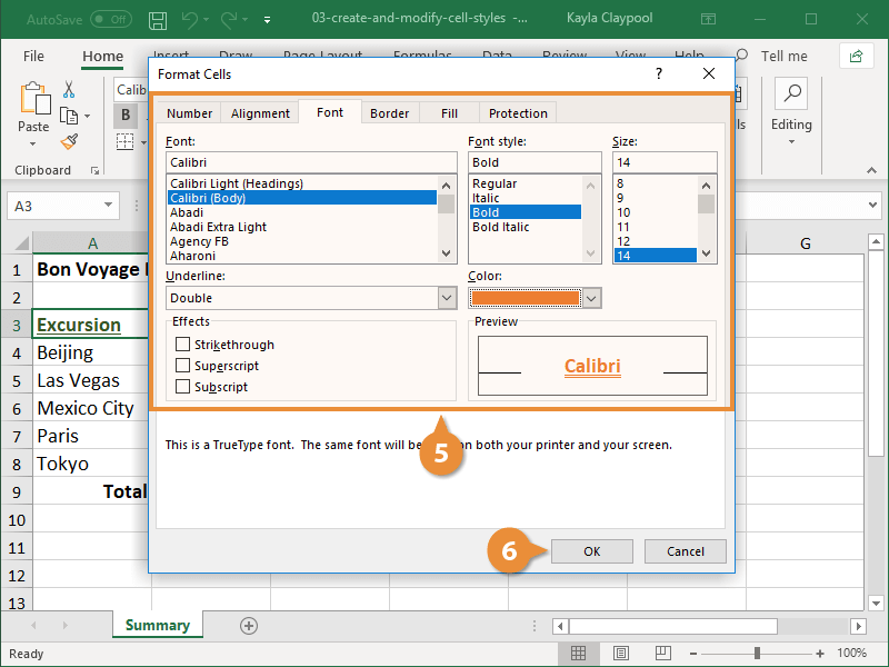 Create and Modify Cell Styles