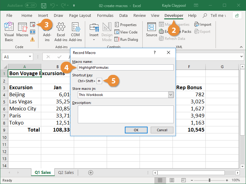 add new macro excel