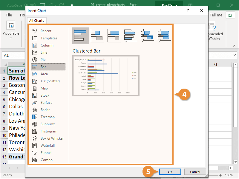 Create Pivotcharts