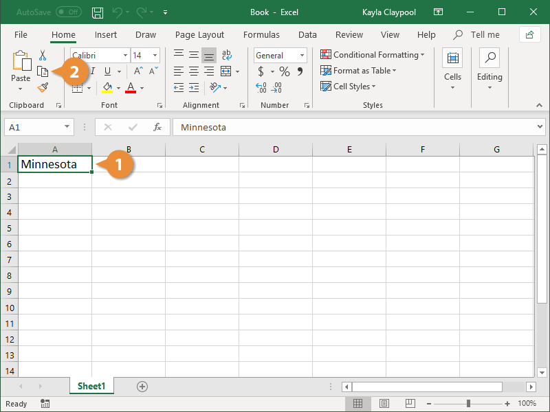 Sao chép và dán trong Excel