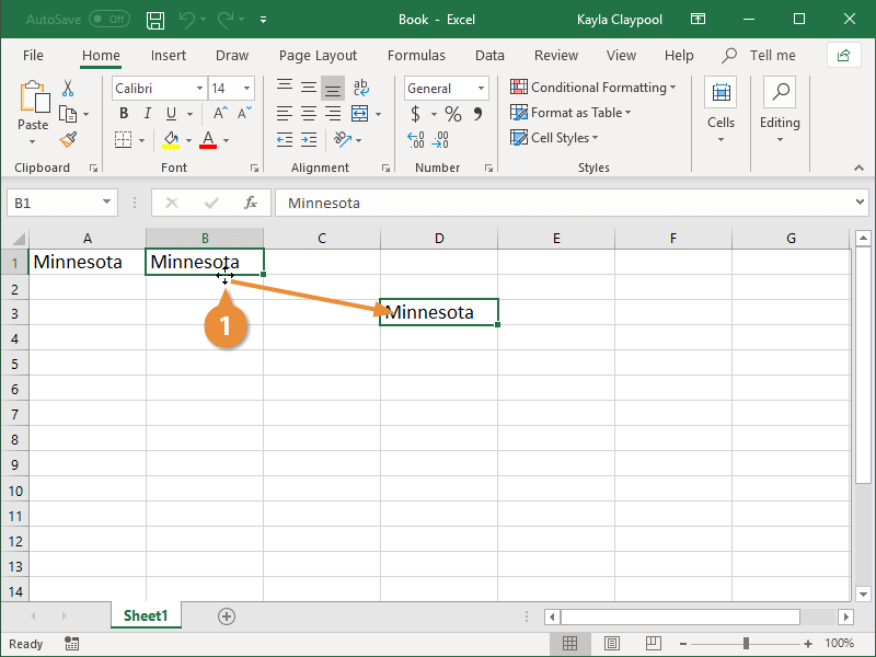 Cắt, sao chép và dán Excel bằng cách di chuyển, kéo và thả