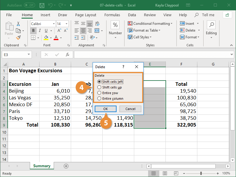 How To Delete Cells In Excel CustomGuide