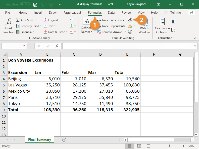 presentation on excel formulas and functions