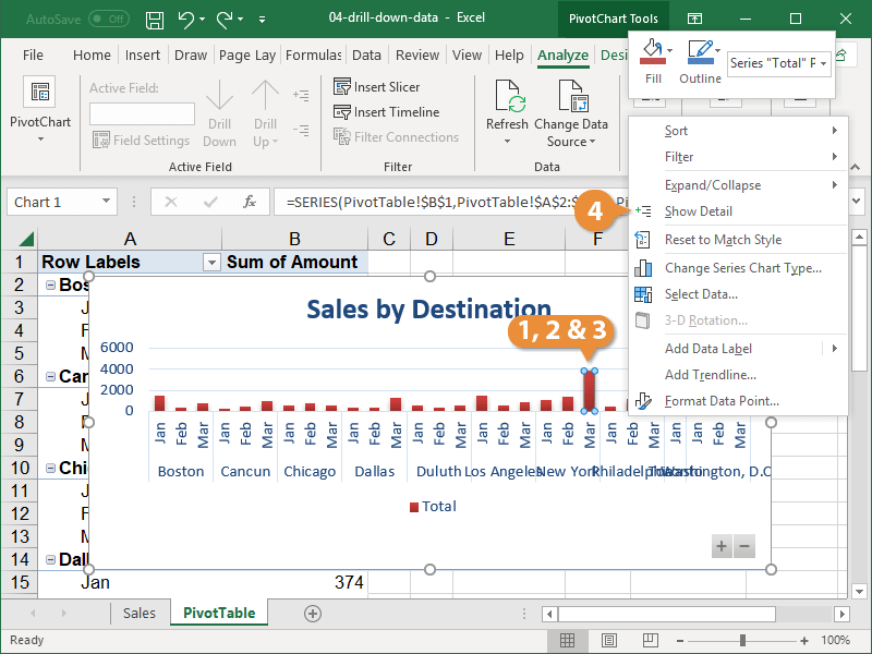 Drill Down into Specific Chart Data