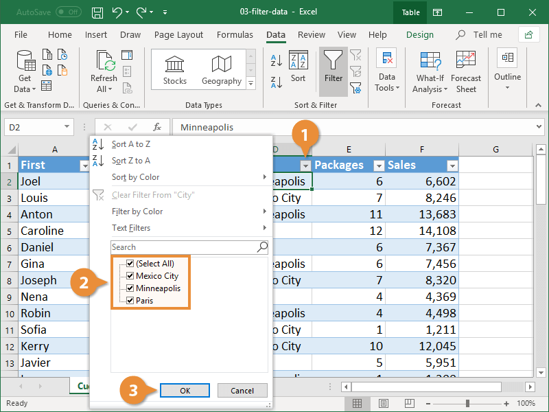 Filter Data