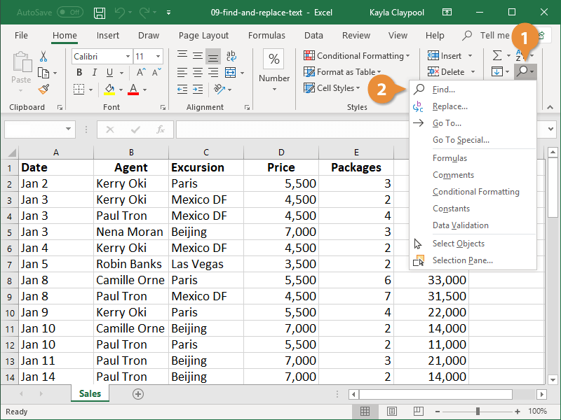 Tìm trong Excel