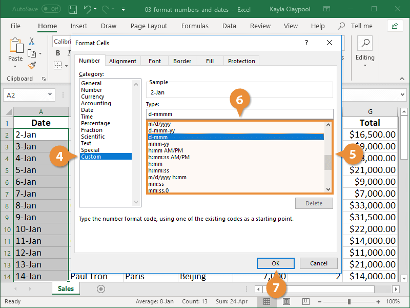 Create a Custom Number Format