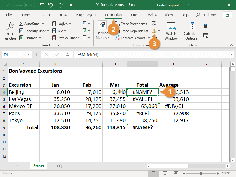 Excel Formula Error CustomGuide