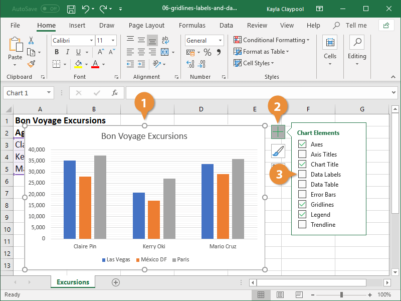 Gridlines, Labels, and Data Tables