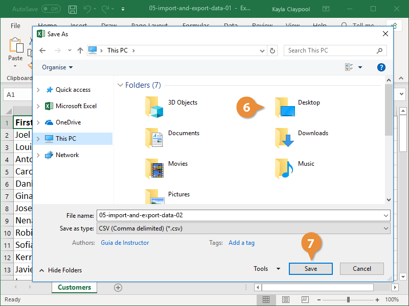 Import and Export Data