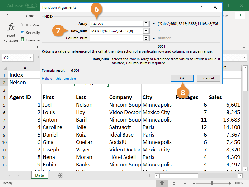 Excel MATCH function