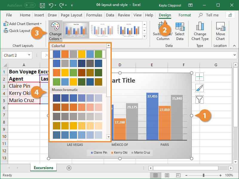 Change Chart Style in Excel CustomGuide Excel Chart Edit