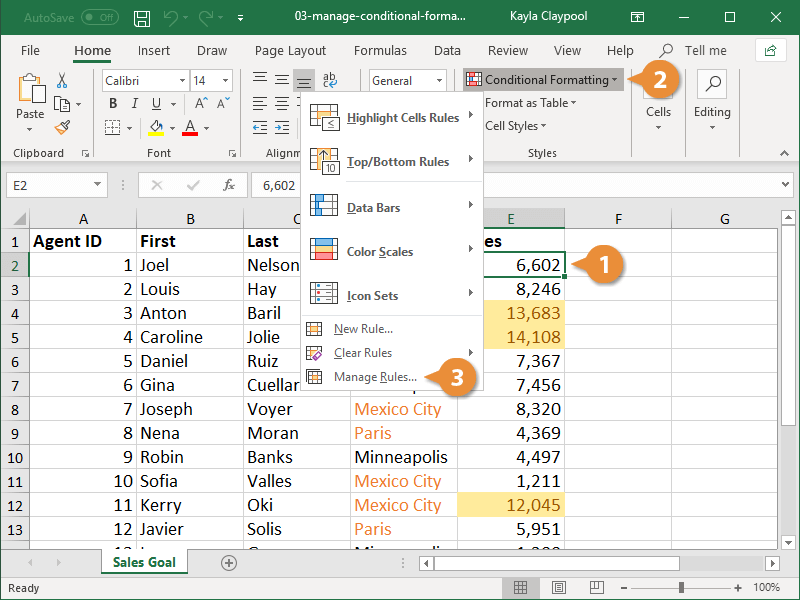 Change the Order of Conditional Formatting Rules