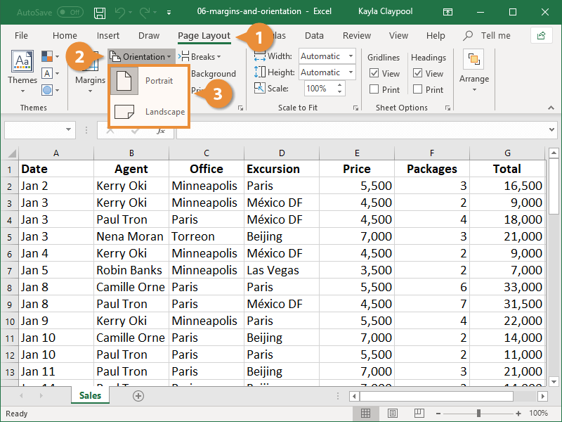 Set Page Orientation