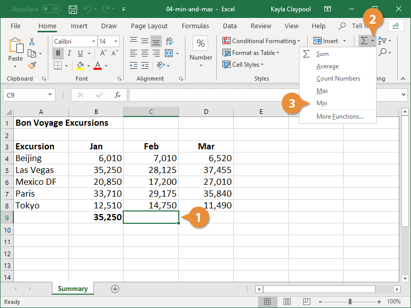 Create a MIN Formula