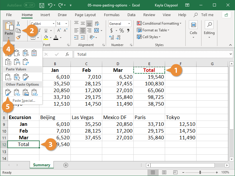 Dán các định dạng trong Excel