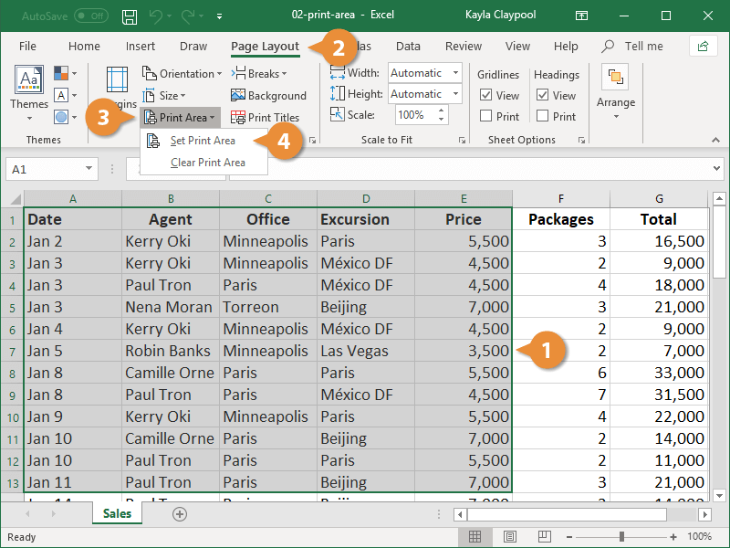 How to Set Print Area in Excel | CustomGuide