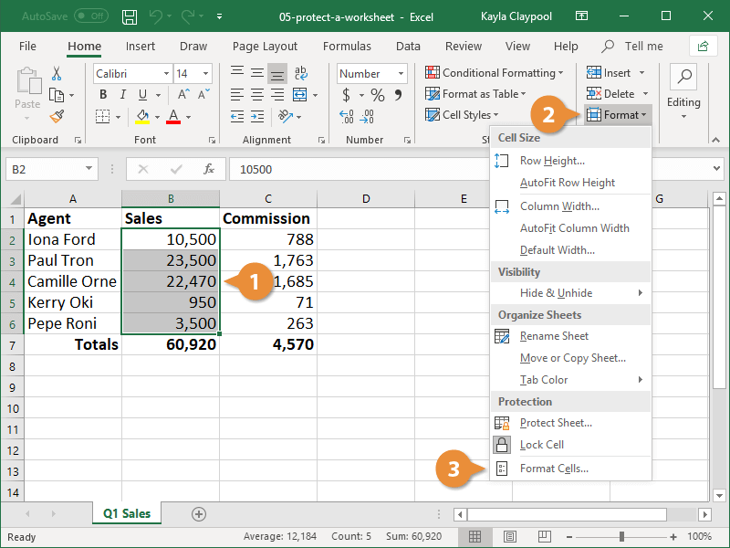 how to worksheet protection in excel