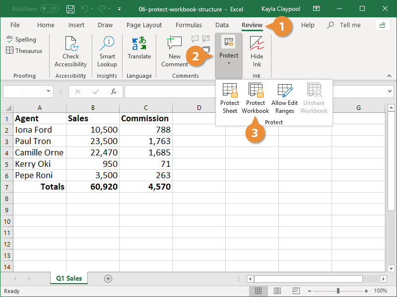 Protect Workbook Structure