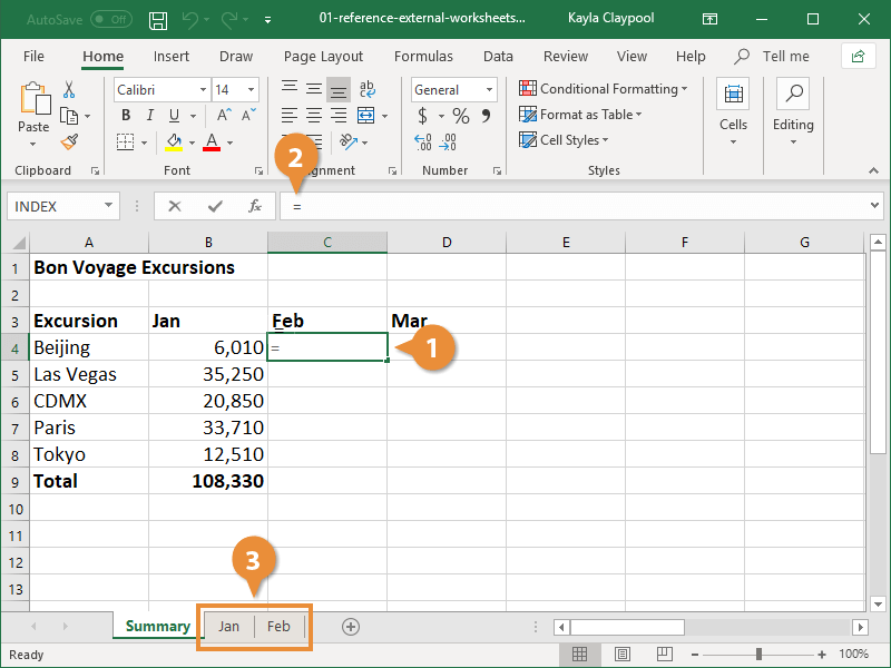 excel reference another sheet customguide