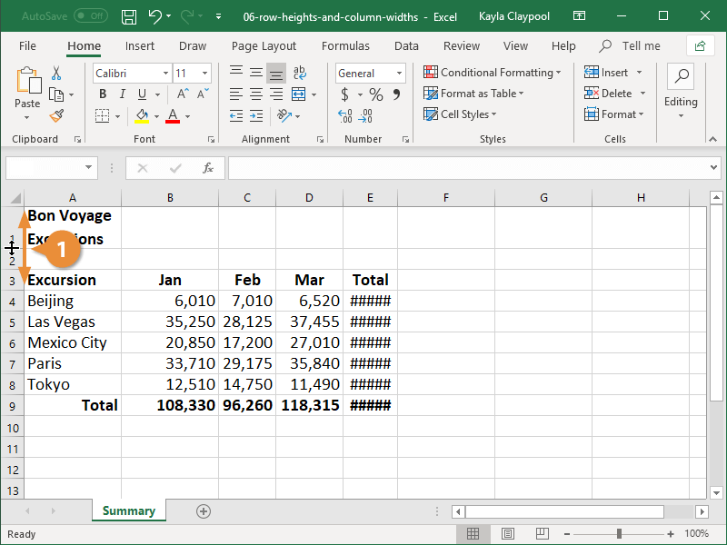 Adjust Row Height