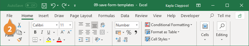 Save a Form as a Template