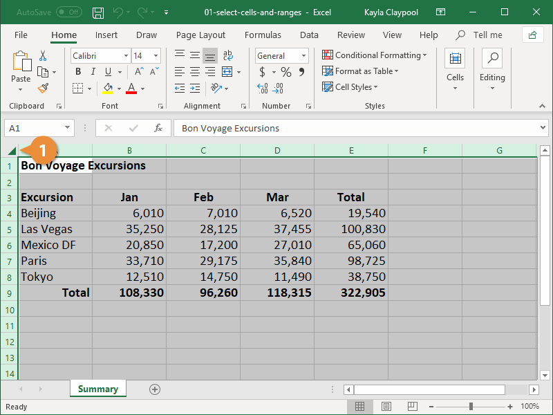 Select an Entire Worksheet