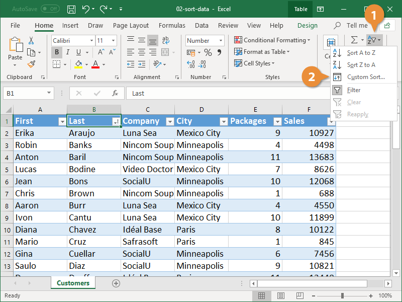 How to Sort in Excel | CustomGuide