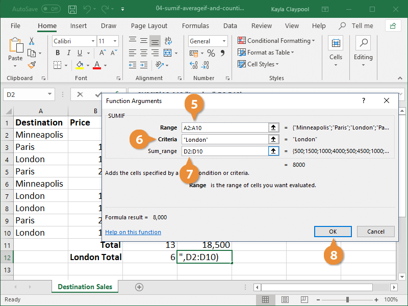 Create a SUMIF Formula 03