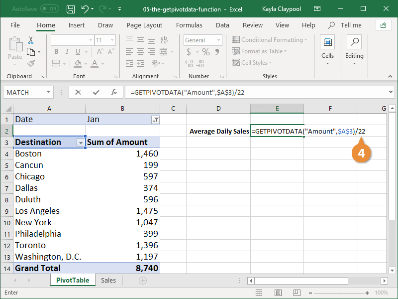 The GetPivotdata Function