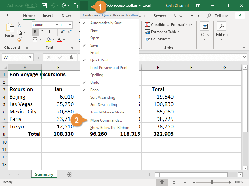 find the quick analysis tool in excel 2010