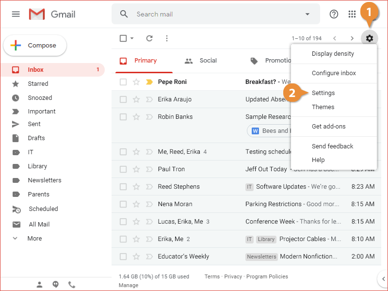 Change Email Settings