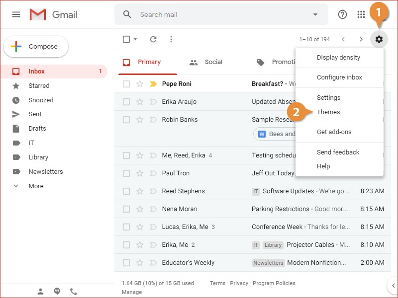 Change Your Inbox Theme