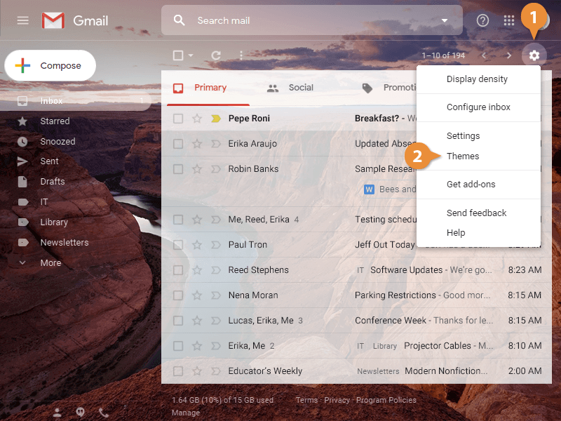 Change Your Inbox Theme