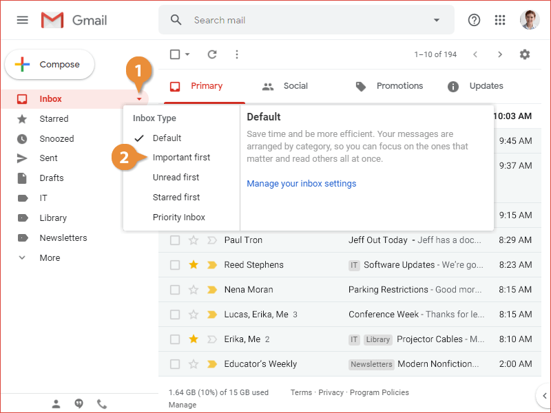 Change Your Inbox Type