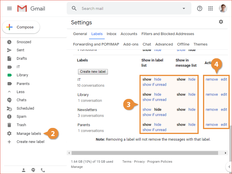 View and Manage Labels