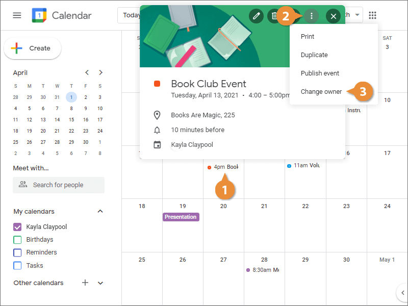 Change Meeting Owners CustomGuide Change Meeting Owners CustomGuide