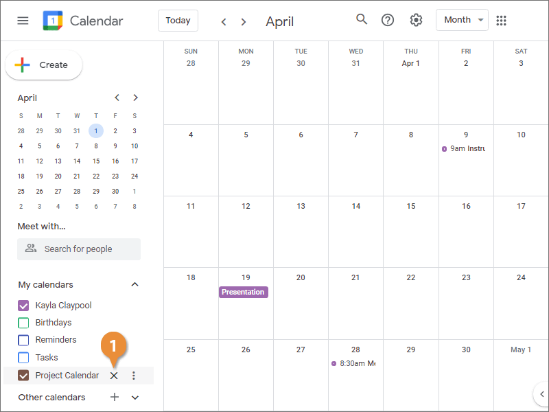 Remove a Calendar