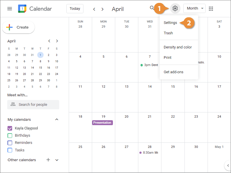 Modify Your Calendar Settings