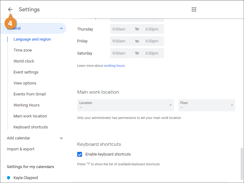 Modify Your Calendar Settings