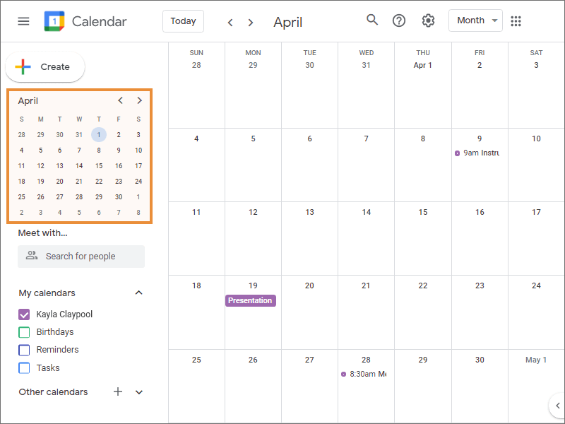 The Mini Calendar