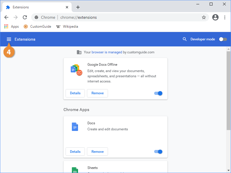 Access the Chrome Web Store