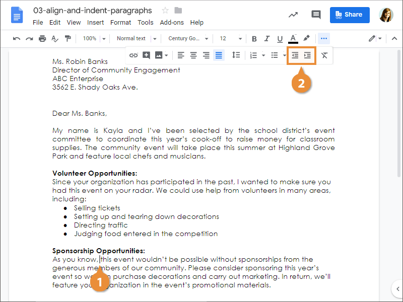 Align and Indent Paragraphs